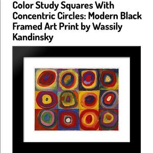 Concentric Circles Color Study Kandinsky Framed Abstract Art Print 12x16”